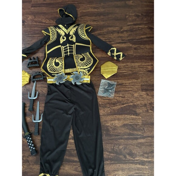 Spooktacular Creations Golden Ninja Costume Set Size Medium Halloween Costume - Picture 4 of 7
